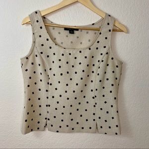 Vintage Y2K tan and brown square patterned sleeveless croptop